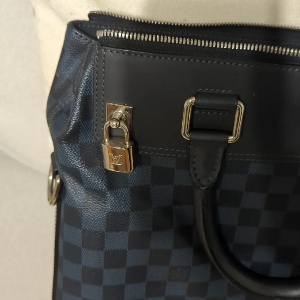 Cobalt Damier Tote Shoulder Bag. LOUIS VUITTON